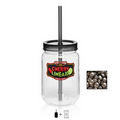 Mason Jar with Corporate Color Chocolates - 25 Oz. - Charcoal